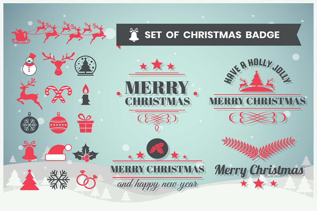christmas Badge & Objects Vector Set in Illustrations - product preview 8