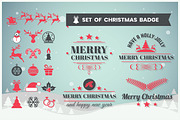 christmas Badge & Objects Vector Set