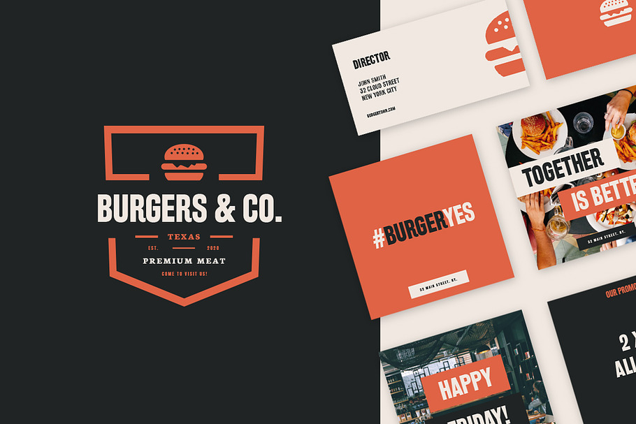 Branding Kit Burgers & Restaurant V1 in Logo Templates - product preview 8
