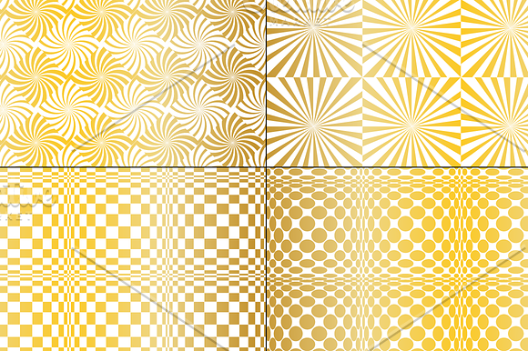 Seamless Gold Op Art Patterns in Patterns - product preview 2
