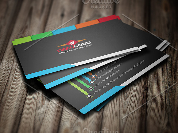 Colorful Business Card in Business Card Templates - product preview 3