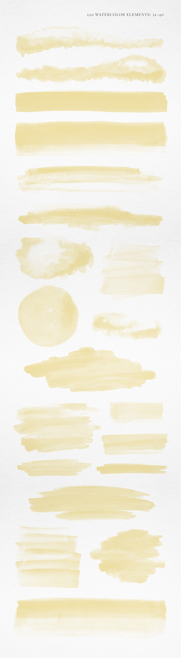 120 Watercolor Elements Yellow Gold in Textures - product preview 2
