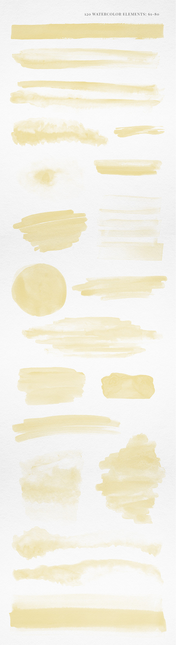 120 Watercolor Elements Yellow Gold in Textures - product preview 4
