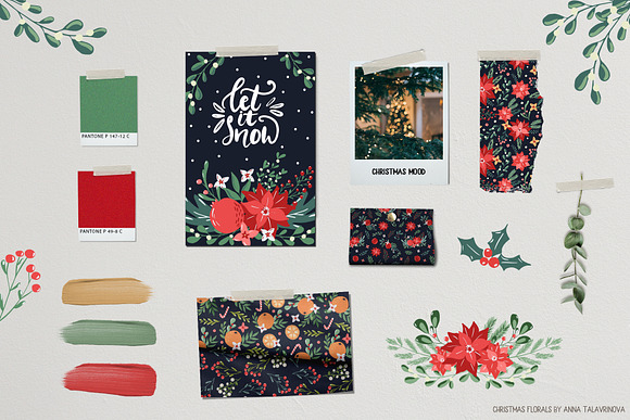 Christmas Florals Bundle in Illustrations - product preview 2