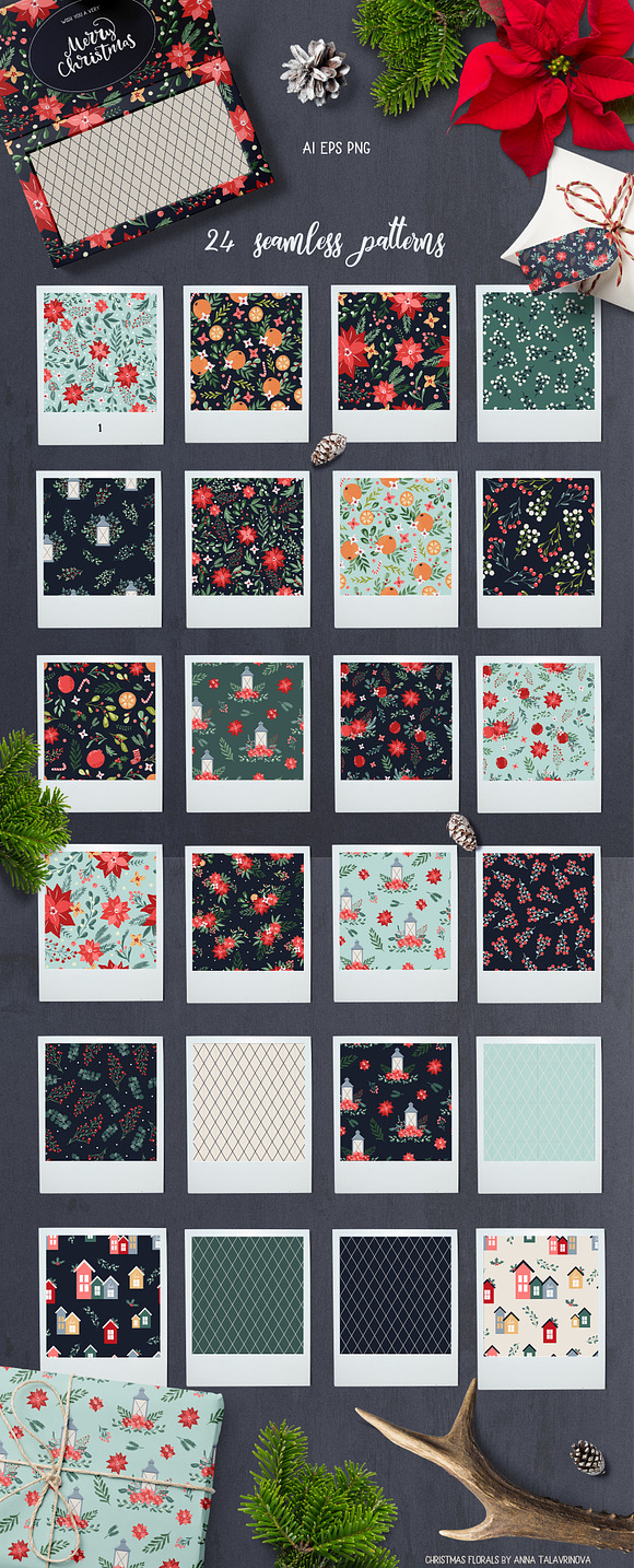 Christmas Florals Bundle in Illustrations - product preview 5