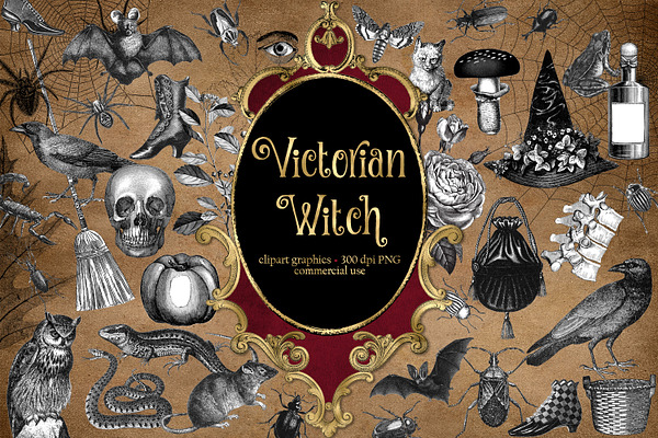 Victorian Witch Clipart