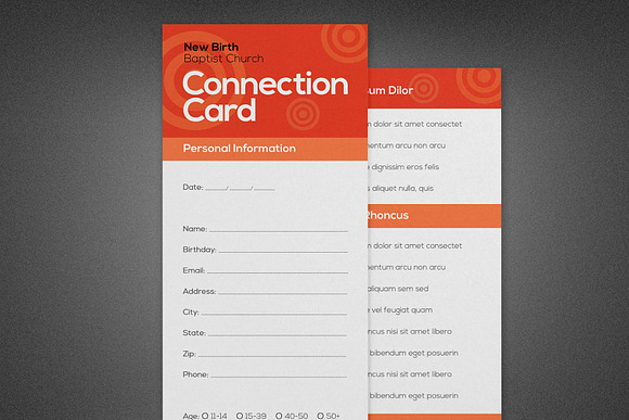 Core Church Connection Card Template in Card Templates - product preview 2