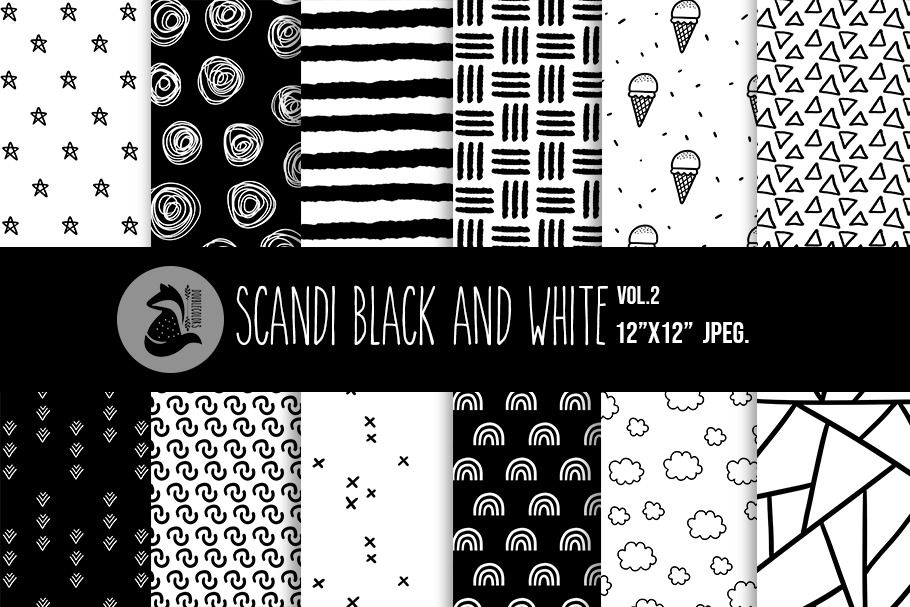 Scandi digital paper, patterns