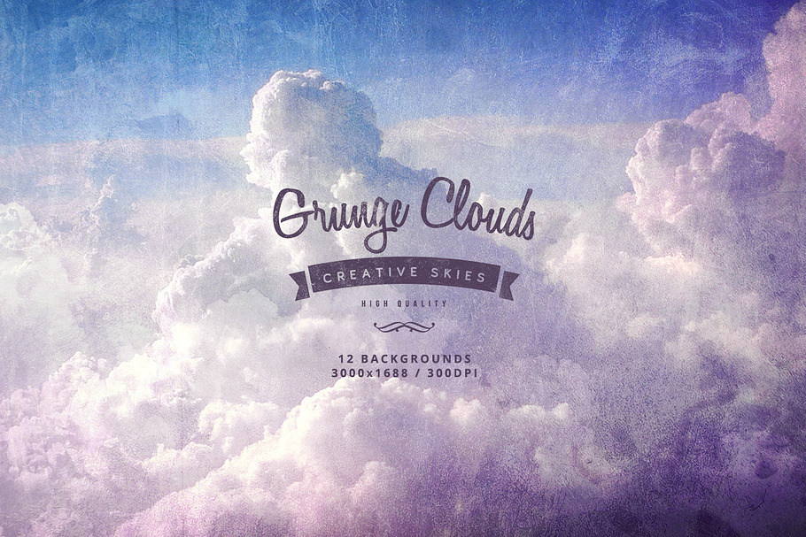Grunge Clouds Backgrounds in Graphics - product preview 8