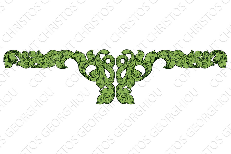 Filigree Leaf Pattern Floral Scroll in Patterns - product preview 8