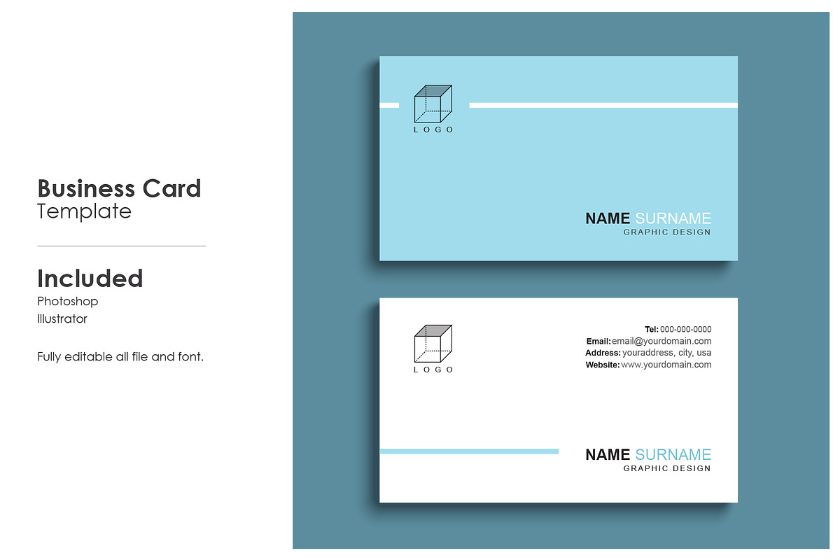 Minimal business card template. in Business Card Templates