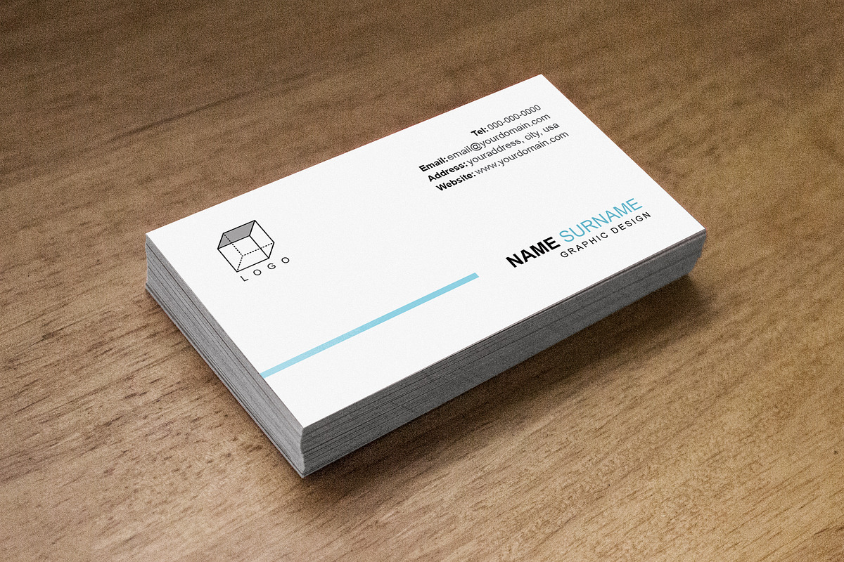 Minimal business card template. in Business Card Templates - product preview 4