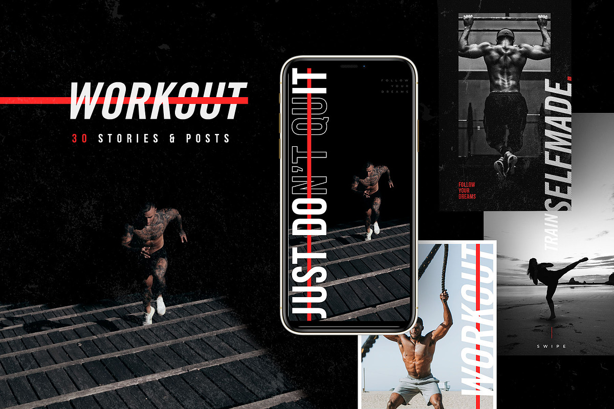 WORKOUT - Instagram template in Instagram Templates - product preview 8