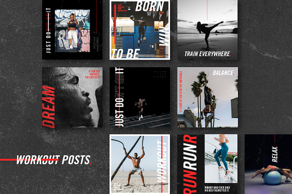 WORKOUT - Instagram template in Instagram Templates - product preview 1
