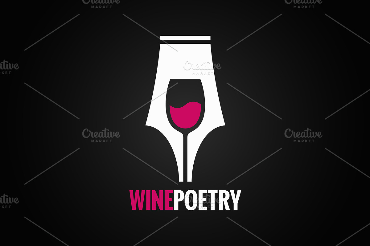 Wine glass pen concept background in Objects - product preview 8