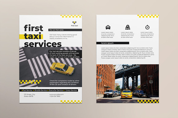 Taxi Services Flyer in Invitation Templates - product preview 1
