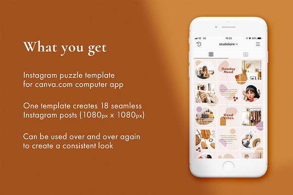 Robin Instagram puzzle | CANVA in Instagram Templates - product preview 1