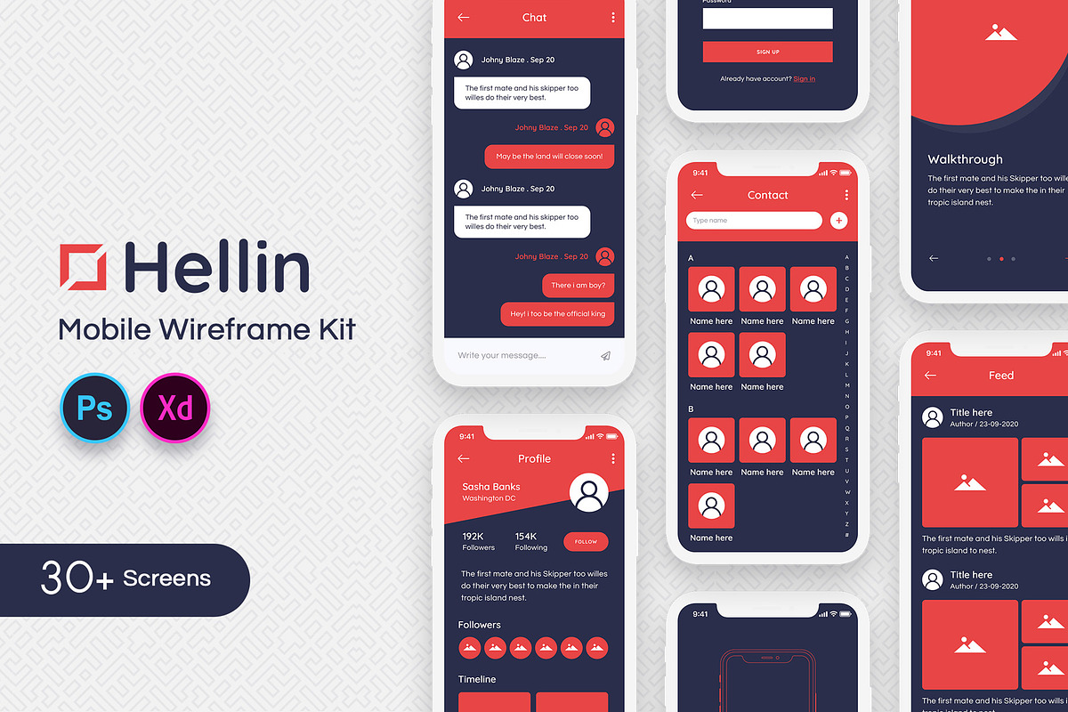Hellin Mobile Wireframe Kit in Wireframe Kits - product preview 8