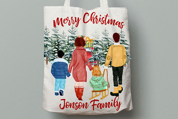 Winter Family Christmas Clipart in Illustrations - product preview 7