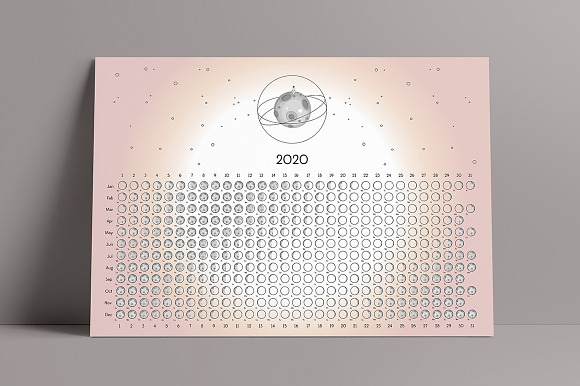 Moon Calendar 2020 MEGA BUNDLE in Stationery Templates - product preview 4