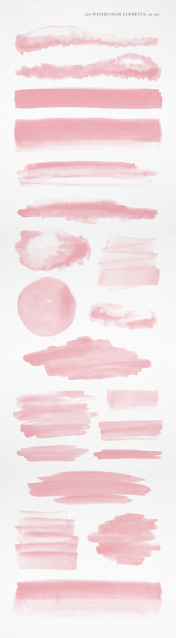 120 Watercolor Texture Elements Red in Textures - product preview 2