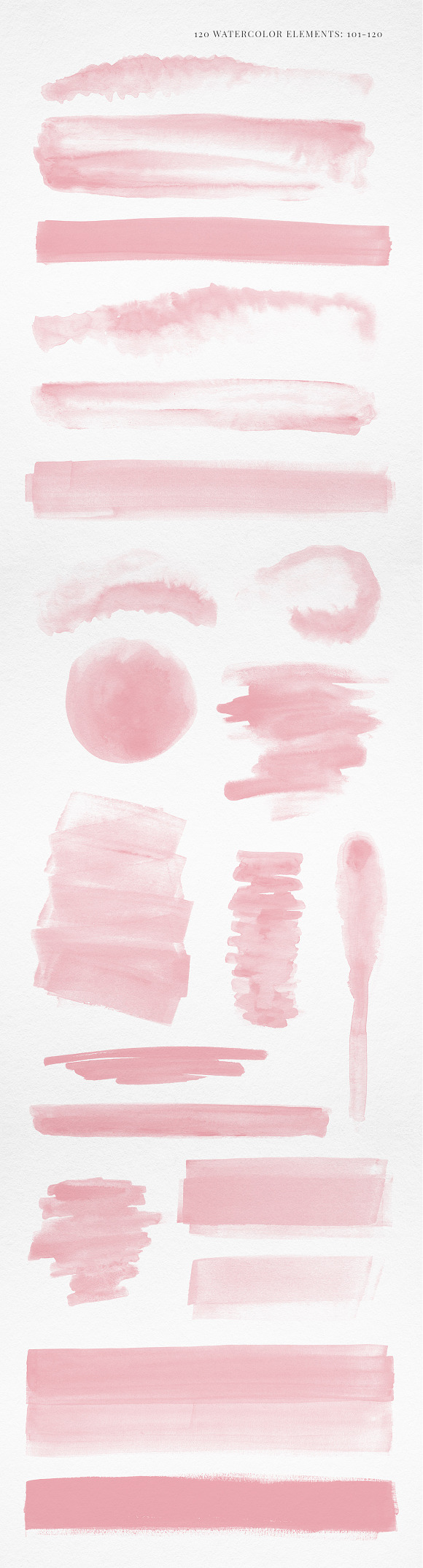 120 Watercolor Texture Elements Red in Textures - product preview 6