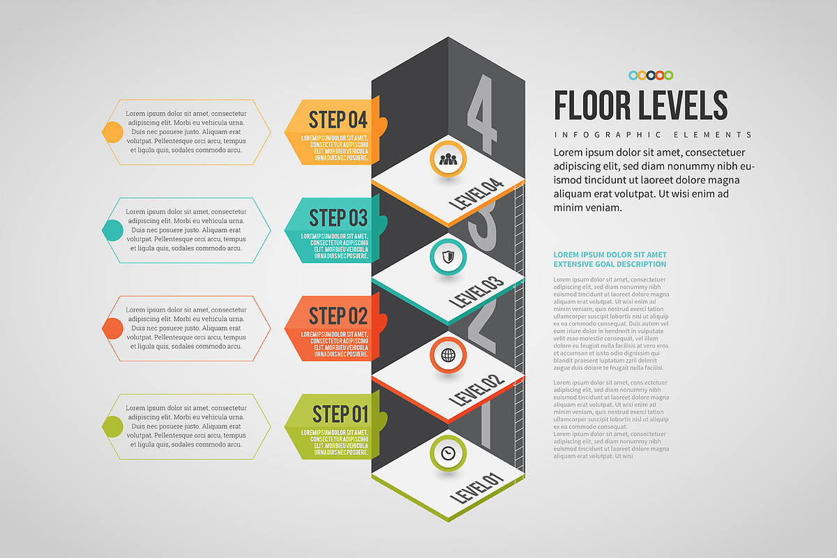 Abstract Floor Level Infographic in Web Elements - product preview 8