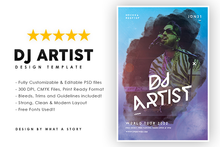 DJ artist in Invitation Templates - product preview 8