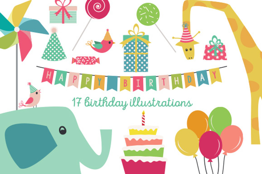 Happy Birthday in Illustrations - product preview 8