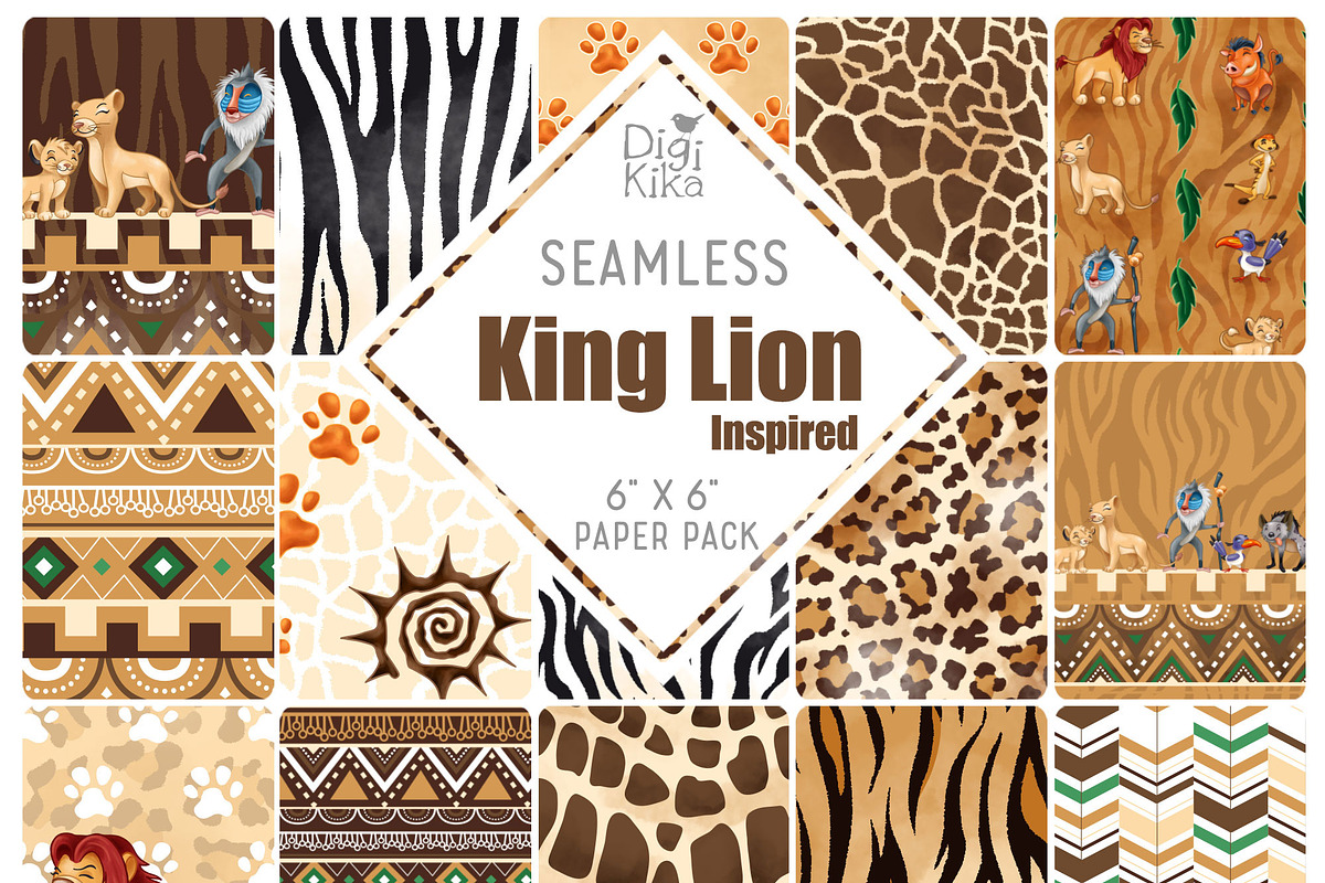 Lion King Seamless Patterns in Patterns