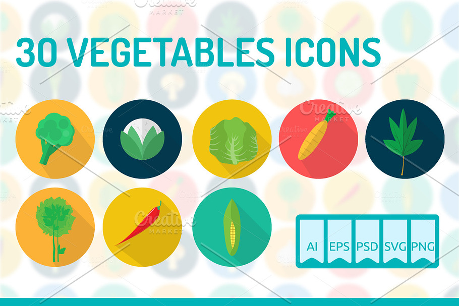 30 Vegetables Icons