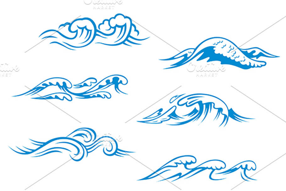 Blue sea waves in Graphics - product preview 8