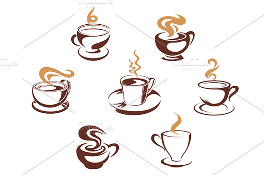 Coffee and tea cups in Graphics - product preview 8