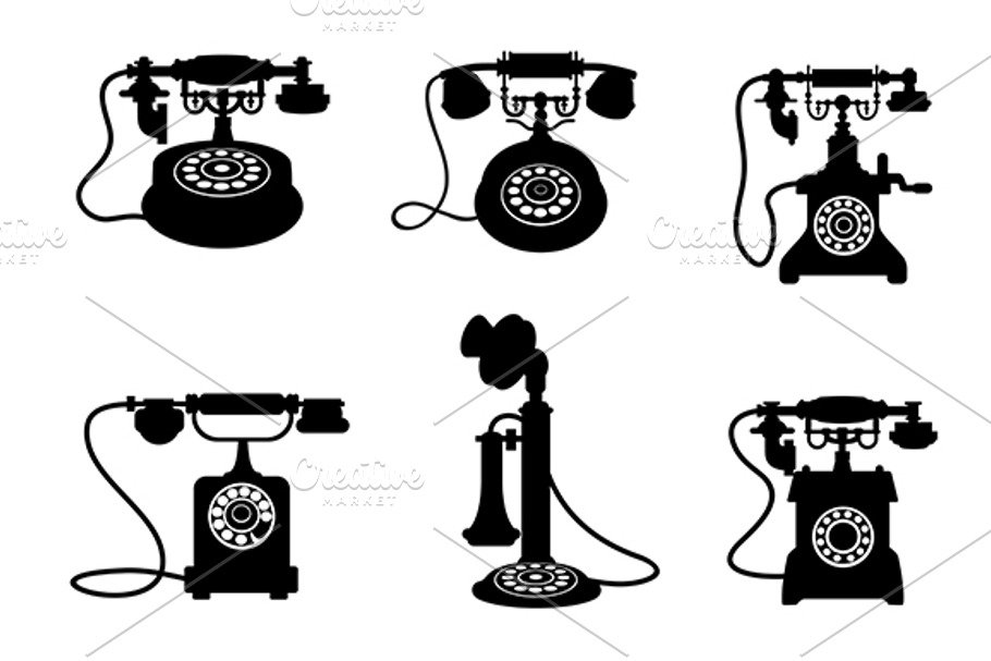 Retro and vintage telephones in Graphics - product preview 8