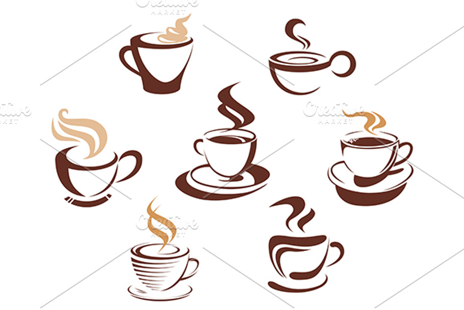 Coffee and tea cups in Graphics - product preview 8