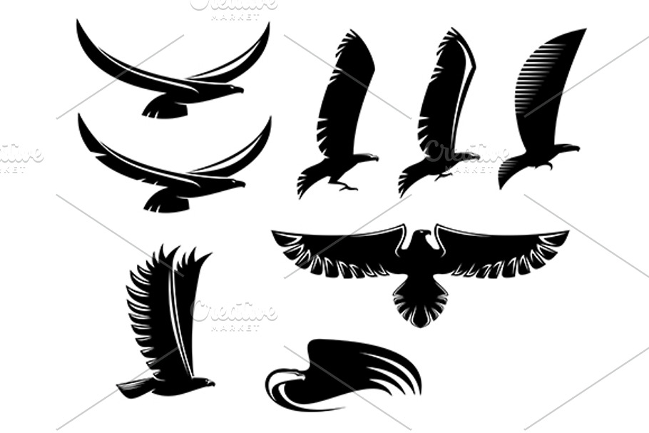 Heraldry black birds in Graphics - product preview 8