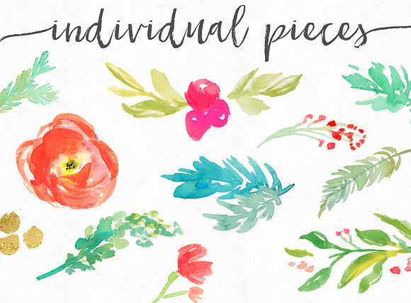 Winter Watercolor Flowers in Graphics - product preview 1