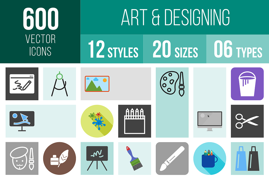 600 Art & Designing Icons in Graphics - product preview 8