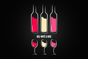 Wine glass bottle label design