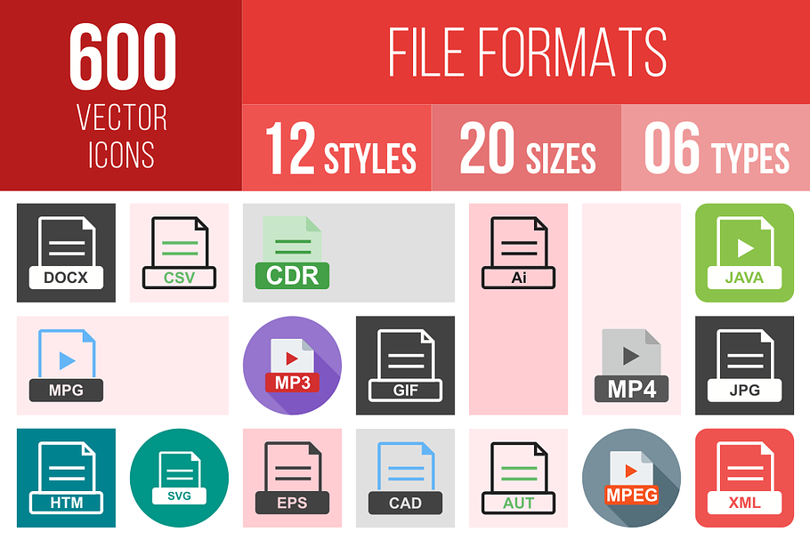 600 File Formats Icons