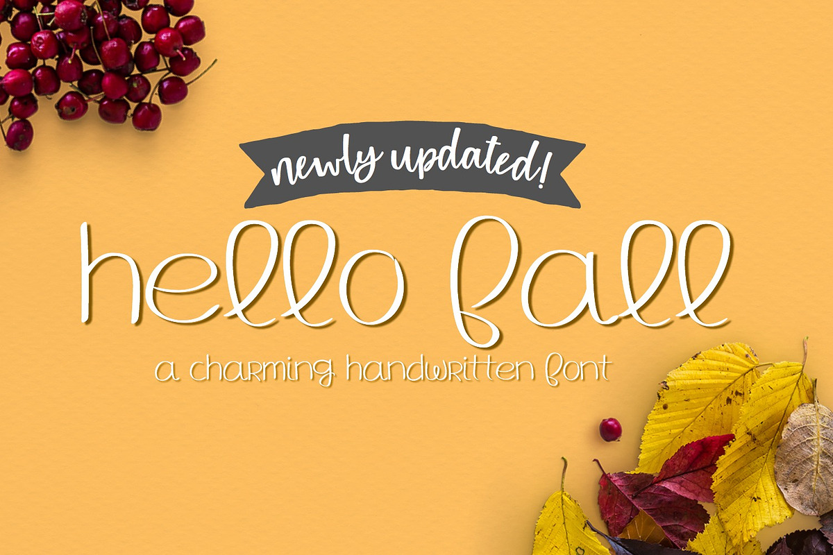 UPDATED! Hello Fall Handwritten Font in Display Fonts - product preview 8