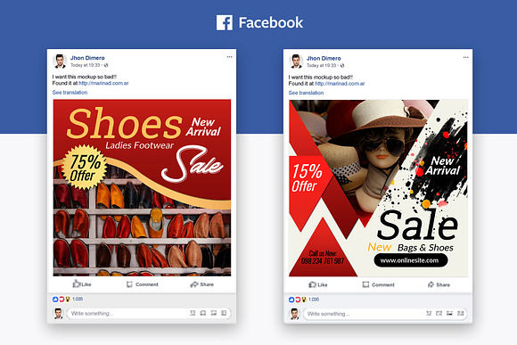 Sale Offer Facebook Post Banners in Web Elements - product preview 2