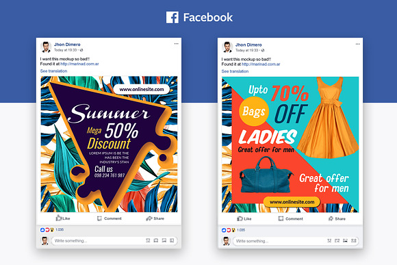 6 Fashion Product Sale Facebook Post in Web Elements - product preview 1
