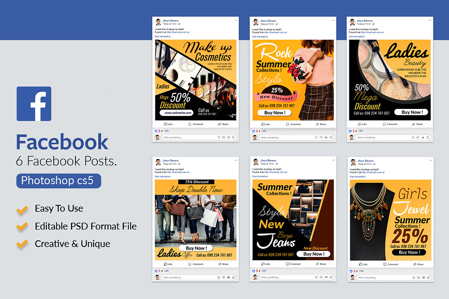 6 Fashion Facebook Post Banners