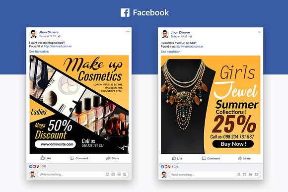 6 Fashion Facebook Post Banners in Web Elements - product preview 1