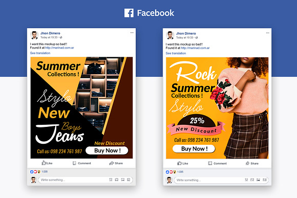 6 Fashion Facebook Post Banners in Web Elements - product preview 3