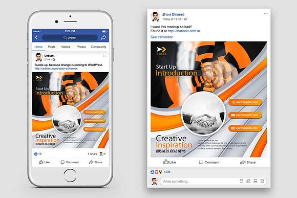 Business Facebook Post Banner in Web Elements - product preview 1