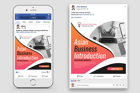 Business Facebook Post Banner in Web Elements - product preview 1