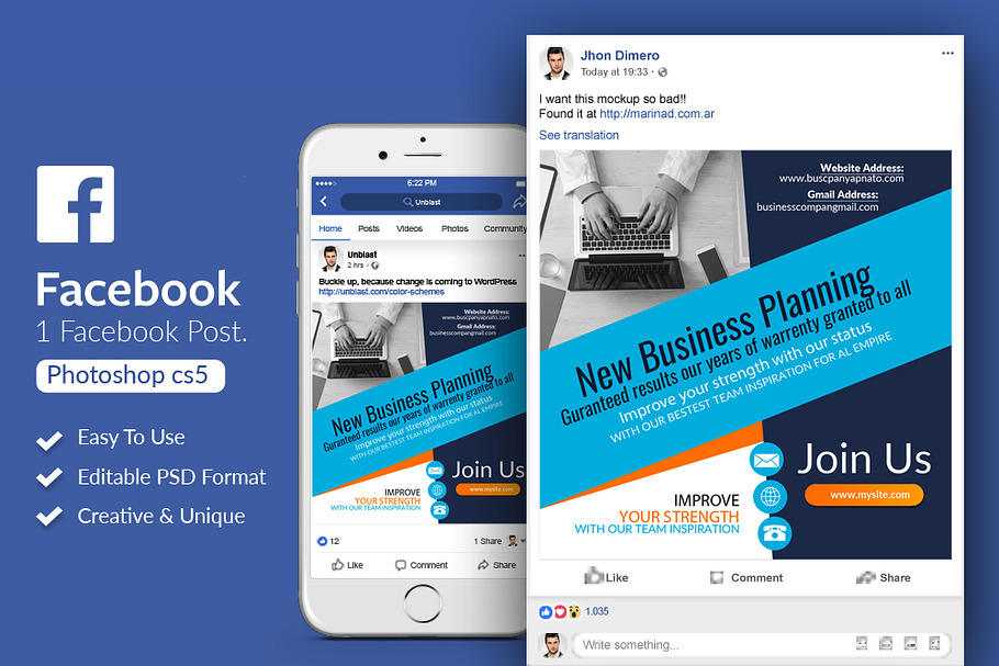 Business Planning Facebook Post in Web Elements - product preview 8