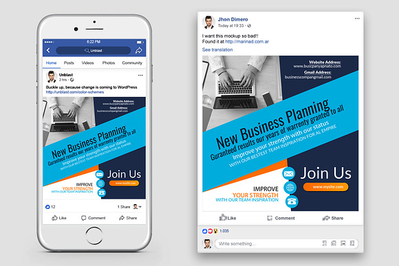 Business Planning Facebook Post in Web Elements - product preview 1
